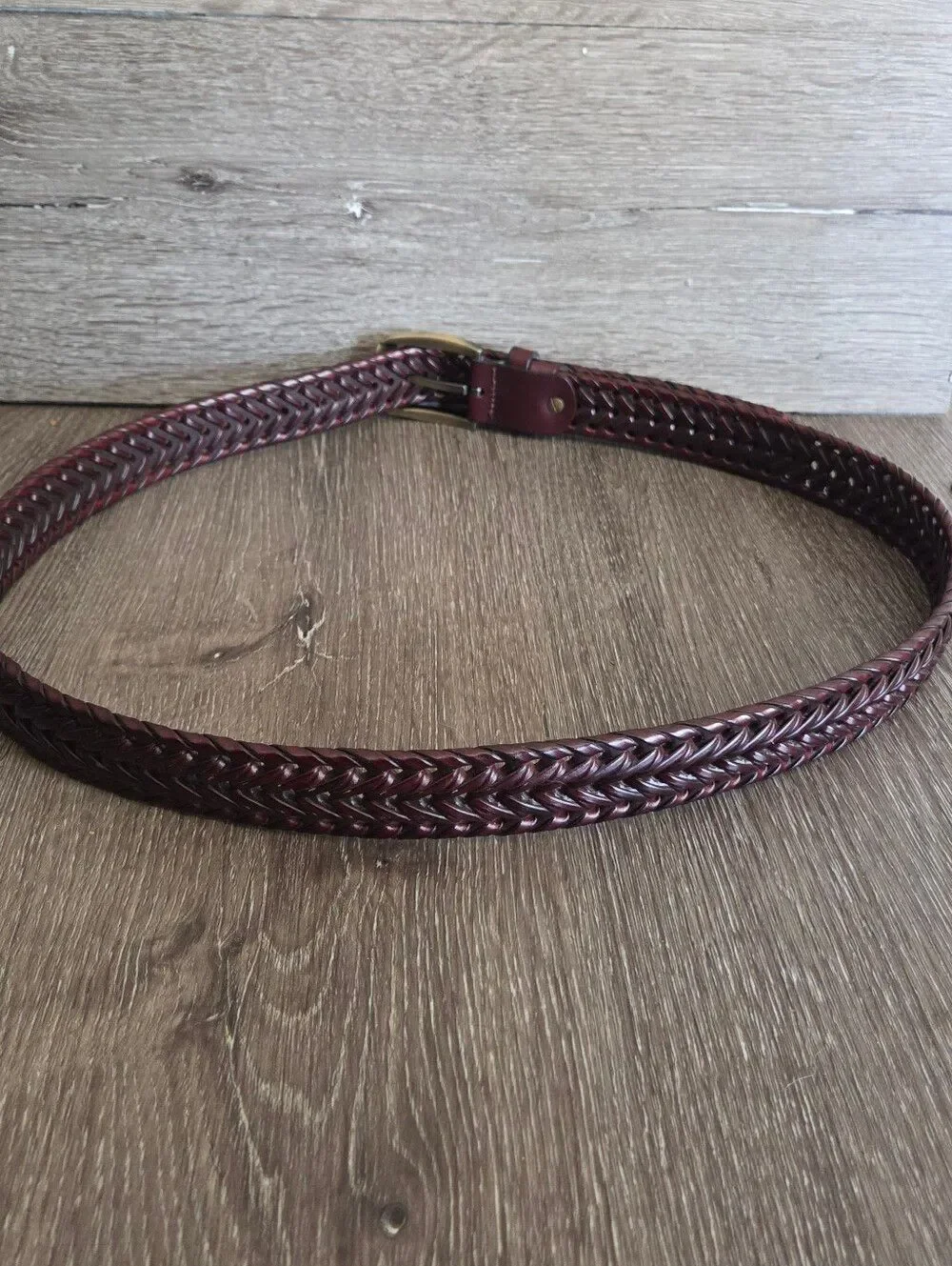 Woven Men's Belt - Burgundy - 50